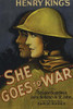 Face of  young woman in a WWI Helmet set in front of a young man in the same pose Poster Print by Unknown - Item # VARBLL058762722L