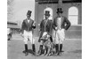 Society Men wear costumes of Ringmasters for Circus; they have with them a German Shepherd, carry long Lion tamer whips and wear costumes with top hats and have donned fake mustaches Poster Print by unknown - Item # VARBLL0587245980