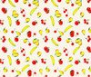 Patch of vintage wallpaper of bananas, pears, peaches, cherries, and apples. Poster Print by unknown - Item # VARBLL058735559x