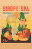A bottle label for a nutritional fruit drink loaded with sugar.  Containing pear, grape, orange, banana, guava, lemon, currants, cherries, apple, and raspberries. Poster Print by Unknown - Item # VARBLL0587239239