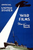 Official United States war films now being shown; an airplane casting a searchlight on the water, as a sailor on a small gunboat peers through binoculars. Poster Print by unknown - Item # VARBLL0587233931