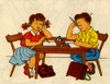 Girl holds pen and boy holds pencil & Reads book Poster Print - Item # VARBLL058759510L