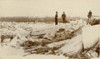 Men Standing On The Frozen Yukon River With Paddle Wheeler In Background, Late 1890S. - Large Paddle Wheeler In Background. Poster Print by E.A. Sather - Item # VARBLL0587404000