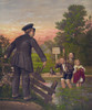 Children in a fishing hole taunt a policeman who won't come into the water Poster Print - Item # VARBLL058759772L