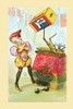 A grasshopper balances a big box on one hind leg in a circus performance. Poster Print by Frolie - Item # VARBLL0587338962