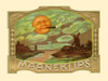 Inner box label to the cigar brand Maaneklips.  A sun puffs on a cigar above Dutch windmills.  The clouds around appear as if created by the sun's smoking. Poster Print by unknown - Item # VARBLL0587356030