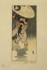 Print shows a young Japanese girl carrying a cat, walking in the rain under an umbrella held by an adult. Poster Print by Helen Hyde - Item # VARBLL0587326417