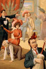 Hypnotist directing group of people to do unusual things: woman riding man, man playing broom like a guitar, two men embracing  Stock magic poster. Poster Print by Donaldson Litho - Item # VARBLL0587216336