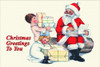 A little boy and girl help pack presents for Santa Claus and write addresses on the gifts. Poster Print by Unkown - Item # VARBLL0587207981