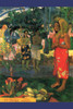 Bare breasted Tahitian girls with on holding a child in front of baskets of tropical fruits Poster Print by Paul  Gauguin - Item # VARBLL058725999X