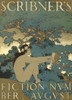 A nude woman wearing a crown of flowers sits reading. Poster Print by  Maxfield Parrish - Item # VARBLL0587413891