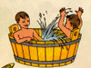 Two Boys Bathe in a Wooden Barrel Tub Poster Print - Item # VARBLL058759504L
