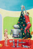 A robot and a cyborg help a little human girl decorate a Christmas tree.  Taken from a science fiction magazine cover. Poster Print by Edmund Emshwiller - Item # VARBLL0587333766