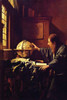 An astronomer twirls a globe as he sits at his desk with a book open Poster Print by Johannes  Vermeer - Item # VARBLL0587263431