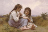 Two young girls rest in a field, one plays a flue while the other listens Poster Print by Bouguereau - Item # VARBLL0587262230