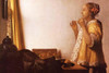 A young girls tries on a Pearl necklace Poster Print by Johannes  Vermeer - Item # VARBLL0587263512 A young girls tries on a Pearl necklace Poster Print by Johannes  Vermeer - Item # VARBLL0587263512
