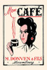 Matchbox label ad with a woman drinking a cup of coffee. Poster Print by unknown - Item # VARBLL0587341629