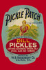 The original bottle label to a jar of pickles featuring a woman picking cucumbers. Poster Print by Unknown - Item # VARBLL058725209x