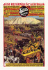 Upon return from Australia, the Sells Brothers Circus shows of it's parade of circus wagons next to the big tents. Poster Print by unknown - Item # VARBLL0587004398