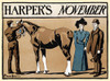 A man holds the head of a horse while another woman and man stand besides them. Poster Print by  Edward Penfield - Item # VARBLL0587414650