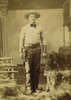 Fully Dressed And Armed Wild West Cowboy, Ca. 1880S. Very Early Armed Cowboy - Cowboy Hat, Leather Tooled Gauntlets, Fringed Leather Chaps, And A Very Nice Triple-Loop Holster With Pistol. Poster Print - Item # VARBLL0587402555