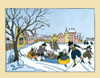 A small Dutch harbor is iced over and the people have all come out to ice skate and the children play. Poster Print by Maud & Miska Petersham - Item # VARBLL0587411015