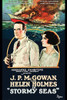 Ship aflame in background, man and woman in cartouche in foreground - man holds binoculars Poster Print - Item # VARBLL058762081L