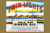 Vintage defunct soda label from a ginger ale.  The image on the label is of two light houses. Poster Print by unknown - Item # VARBLL0587334363