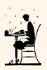 Silhouette of a homemaker eating with a napkin in her lap Poster Print by Maxfield Parrish - Item # VARBLL0587268735