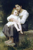 Big, sister, baby, girls, . Babies, infant, Marble, embrace, love Poster Print by Bouguereau - Item # VARBLL058726229x