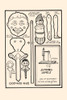 A page from a collection of toy patterns for woodworking to create a flipping toy of a circus clown and a face with moving eyes. Poster Print by Michael C. Dank - Item # VARBLL0587343516