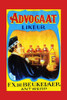 A matchbox cover advertising a Dutch liquor featuring an advocate or lawyer dress in courtroom attire telling three judges about the drink. Poster Print by Unknown - Item # VARBLL0587341076