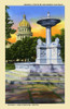 Tourist postcard of the Lion's fountain and the Capitol building in Havana, Cuba. Poster Print by Curt Teich & Company - Item # VARBLL0587382031