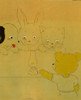 Anthropomorphic bear lights an oil lamp for bunny, cat and dog Poster Print - Item # VARBLL058759587L