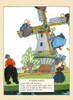 Four old woman climb on the blads of a Dutch windmill as two people look on in amazement. Poster Print by Maud & Miska Petersham - Item # VARBLL0587410485
