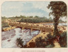 Horses and carriages cross the Girard Avenue Bridge in Philadelphia above the Schuylkill River in what became Fairmount Park. The Scene is taken from the hills above. Poster Print - Item # VARBLL058751898L