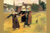 Small Breton Women hold hands and dance Poster Print by Paul  Gauguin - Item # VARBLL0587260041