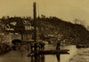 Entrance to Washington Water Works, Great Falls, Potomac River; two men standing in a small flat boat near the spillway. Poster Print - Item # VARBLL058745605L