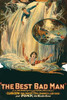Cowboys attempts to Rescue a girl; hanging from a rope dangling from a waterfall, the girl in a whirlpool Poster Print by Unknown - Item # VARBLL058762784L