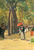 Woman walks along a tree lined street with an umbrella Poster Print by Frederick Childe  Hassam - Item # VARBLL058726036x