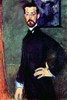 Portrait of Paul Alexander's before a green background Poster Print by Amadeo  Modigliani - Item # VARBLL0587264349