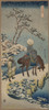 Two travelers, one on horseback, on a precipice or natural bridge during a snowstorm Poster Print - Item # VARBLL058751933L