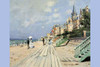 Beach front with Fashionable people with umbrellas on the beach Poster Print by Claude Monet - Item # VARBLL0587258977