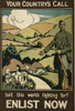 soldier gesturing towards an idyllic landscape. Poster Print - Item # VARBLL058748382L
