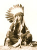 Wandering Elk, a mixed blood Dakota Indian, full-length portrait, seated, facing slightly right, with peace pipe and feather headdress. Poster Print - Item # VARBLL058751201L