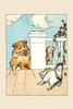 The Collie and the cat meet on the porch.  An illustration from a series of children's books which came free with the Public Ledger newspaper. Poster Print by Frances Beem - Item # VARBLL0587272570