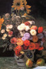 Mums and sunflowers in a vase on a table in a still life Poster Print by Pierre-August  Renoir - Item # VARBLL0587254823