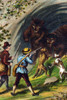 Hunters with dogs shoot a bears in cave Poster Print by Johann David  Wyss - Item # VARBLL0587316144