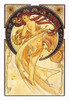 Allegorical poster of the Belle Epoque period.  Dance "Golden" is very sensual. The womab has a sinuous figure and long auburn hair sway in the autumn breeze. Poster Print by Alphonse Mucha - Item # VARBLL0587002921
