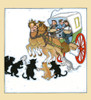 Cats block the path of a horse drawn wagon carrying food. Poster Print by Maud & Miska Petersham - Item # VARBLL0587410582